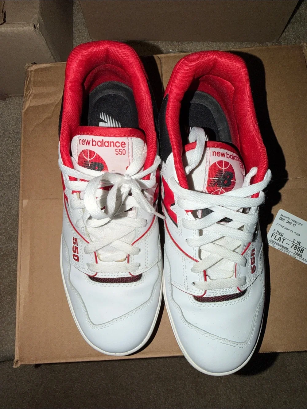 New Balance 550 Men's White and Red Low-Top Sneaker